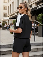 Dámsky viskózový set s motýľom a šortkami čierny FashionStreet AY1183