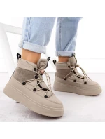 Dámske snežnice na platforme WOL280B Beige - Potocki