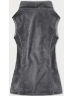 Tmavosivá plyšová dámska vesta (HH003-2)