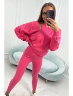 3-dielna sada mikina + top + legíny malinová