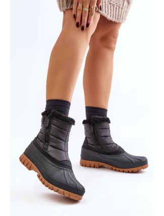 Śniegowce Damskie Ocieplane Futerkiem Na Zamek Lee Cooper LCJ-24-44-2866 Czarne