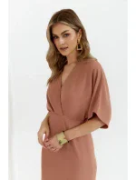 K163 Maxi šaty - ružové