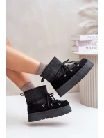 Snehové topánky s viazaním na platforme čierne Mavora Snehové topánky s viazaním na platforme čierne Mavora