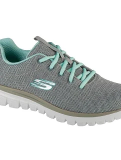 Dámska športová obuv Twisted Fortune W 12614-GYMN Grey with Turquoise - Skechers