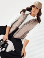 Dámska prešívaná vesta TREOS béžová FashionStreet TY4216 Dámska prešívaná vesta TREOS béžová FashionStreet TY4216