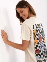 Tričko D12022AC02645E light beige