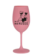 NERUŠŠŠ - růžová sklenice na víno 350 ml