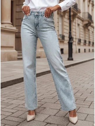 Dámske džínsové nohavice s kamienkami DIAMONTI modré FashionStreet UY2475