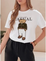 Dámske bavlnené tričko s medvedíkom MISSTARTA biele FashionStreet RY2880 Dámske bavlnené tričko s medvedíkom MISSTARTA biele FashionStreet RY2880
