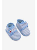 Detské papuče na suchý zips s prúžkami - svetloružové Lavelle Detské papuče na suchý zips s prúžkami - svetloružové Lavelle