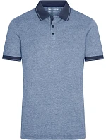 Daiber JN 706 Pánske melírované polo tričko z džerseju 02.0706 modrá melírovaná/námornícka modrá Daiber JN 706 Pánske melírované polo tričko z džerseju 02.0706 modrá melírovaná/námornícka modrá