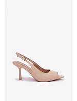 Dámske sandále na podpätku Beige Sevina Dámske sandále na podpätku Beige Sevina