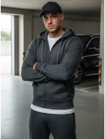 Pánska mikina na zips antracitová BX2196