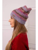 Čiapka s fleecom Patrycja K254 fialová+sivá
