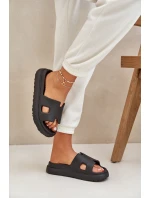 Piankowe Klapki Z Wycięciami Czarne Neladith