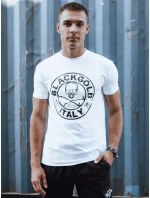 Pánske bavlnené tričko s potlačou biele FashionStreet RX5585 Pánske bavlnené tričko s potlačou biele FashionStreet RX5585