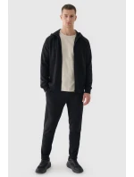 Męska Bluzka Z Kapturem Rozpinana 4F 4FWAW24TSWSM1256-20S Czarna