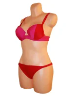 Dámske plavky dvojdielne bikiny 2COLOR dvojfarebné červené - Červená - OEM