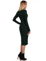 Dámske pletené šaty s rolákom M542 - MOE Dámske pletené šaty s rolákom M542 - MOE
