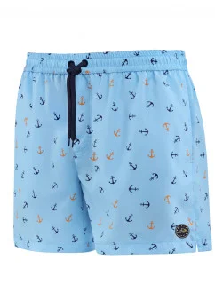 Pánske plavkové kraťasy Happy Self SM29-28 sv..modrá-vzor - Self