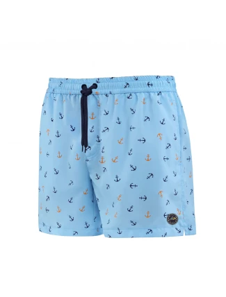 Pánske plavkové kraťasy Happy Self SM29-28 sv..modrá-vzor - Self