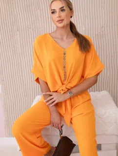 Súprava blúzky a nohavíc jasne oranžová