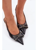Czółenka Na Szpilce Z Kokardą Czarne Folesca