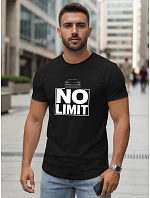 Pánske bavlnené tričko s potlačou No limit black FashionStreet NX0129R