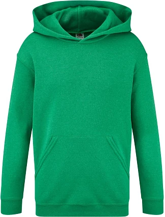 Fruit of the Loom Classic Kids Hooded Sweat Detská mikina s kapucňou 16.2043 retro heather green Fruit of the Loom Classic Kids Hooded Sweat Detská mikina s kapucňou 16.2043 retro heather green