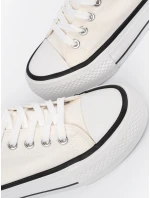 Praktické biele tenisky na platforme pre ženy Praktické biele tenisky na platforme pre ženy