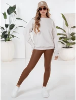 Dámske voskované hnedé legíny FashionStreet UY2725