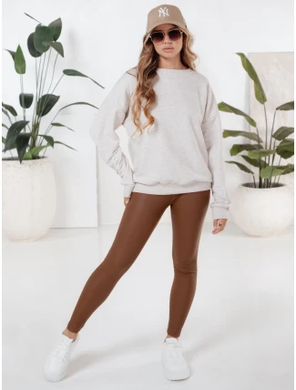 Dámske voskované hnedé legíny FashionStreet UY2725
