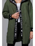Dámska tenká bunda s ozdobným lemovaním khaki (B8145-11) Dámska tenká bunda s ozdobným lemovaním khaki (B8145-11)