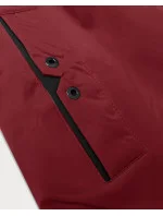 Tmavo červená jednoduchá dámska bunda s kapucňou LHD (LHD-24590)