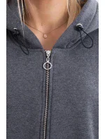 Zateplená dlhá mikina v grafitovej melanžovej farbe