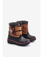 Śniegowce Dziecięce Na Rzepy Lee Cooper LCJ-24-44-2864K Camel