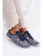 Półbuty Damskie Ze Skóry Naturalnej Wzorzyste Artiker 56C2691 Niebieskie