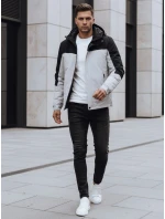 Pánska sivá zimná bunda s kapucňou FashionStreet TX4900