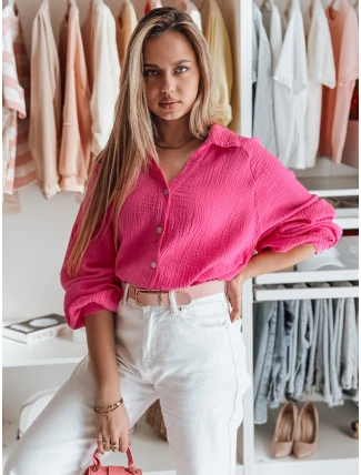 Dámske nadrozmerné mušelínové tričko MUSLINEA fuchsiová FashionStreet DY0475 Dámske nadrozmerné mušelínové tričko MUSLINEA fuchsiová FashionStreet DY0475