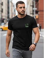 Pánske bavlnené tričko s klasickou čiernou potlačou FashionStreet NX0153R Pánske bavlnené tričko s klasickou čiernou potlačou FashionStreet NX0153R