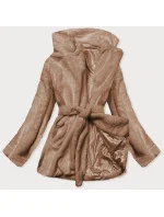 Hnedá dámska bunda - kožúšok s golierom (GSQ2166) Hnedá dámska bunda - kožúšok s golierom (GSQ2166)