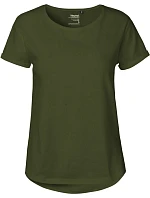 Neutral O 80012 Dámske bio tričko s vyhrnutými rukávmi 77.8012 military