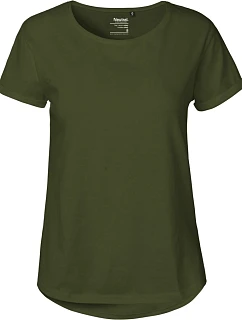 Neutral O 80012 Dámske bio tričko s vyhrnutými rukávmi 77.8012 military