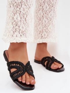 Dámské ploché černé pantofle Fariella