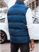 Pánska prešívaná modrá vesta FashionStreet TX4569