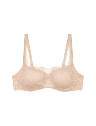 Dámska podprsenka Body Make-Up Illusion Lace Balconette - BROWN - svetlohnedá 00NZ - TRIUMPH