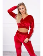 Velúrová súprava s nápisom Queen red