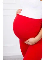 Dámske bavlnené tehotenské nohavice 19975 Červená - Kesi