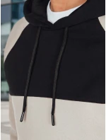 Pánska základná mikina s kapucňou s popolom a čiernymi pruhmi FashionStreet BX5898