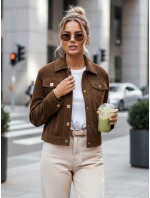FashionStreet dámska hnedá semišová bunda TY5581